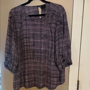 Worthington Purple Patterned Blouse